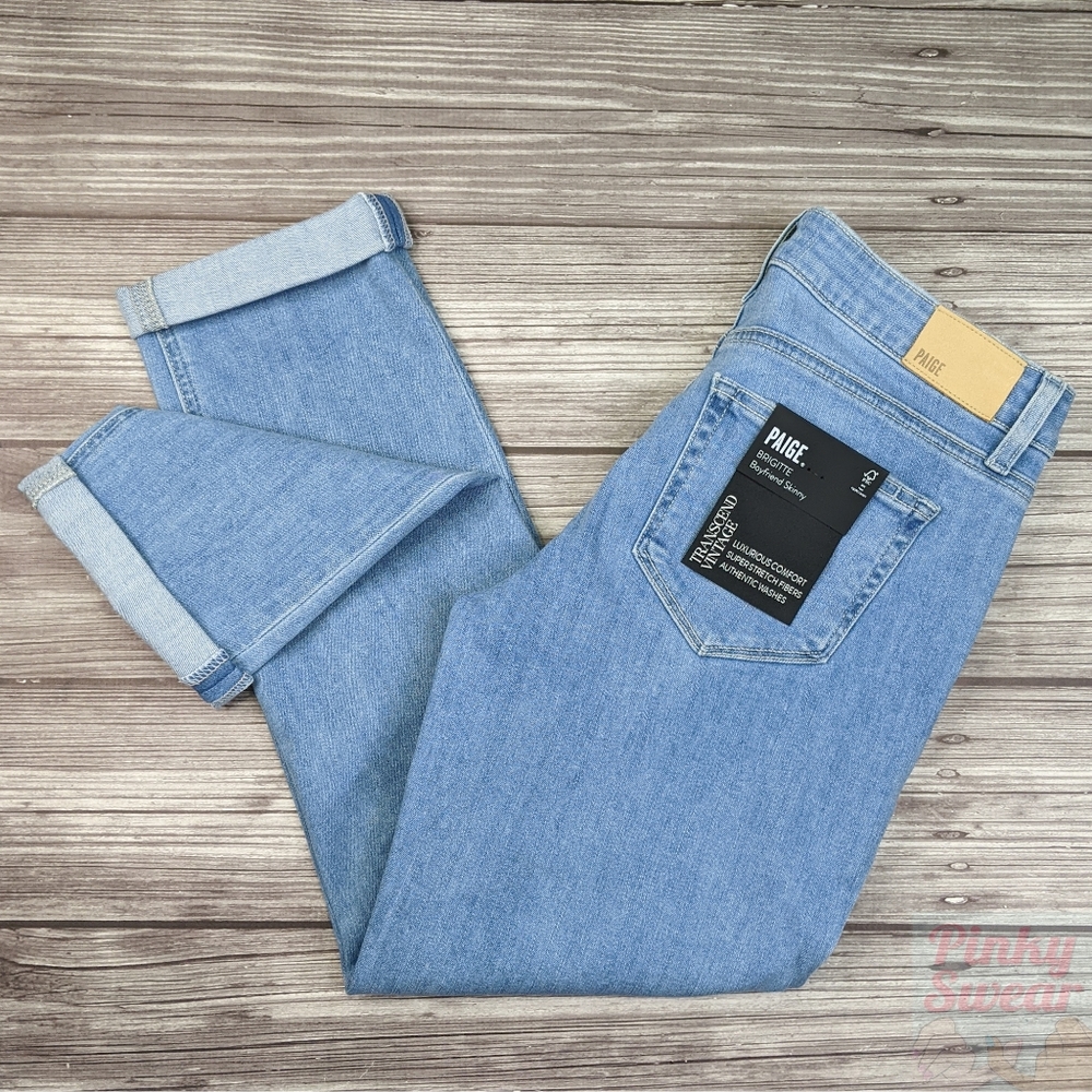 NWT Paige Jeans Size 26 Brigitte Skinny Boyfriend Crop Light Wash - Picture 4 of 12